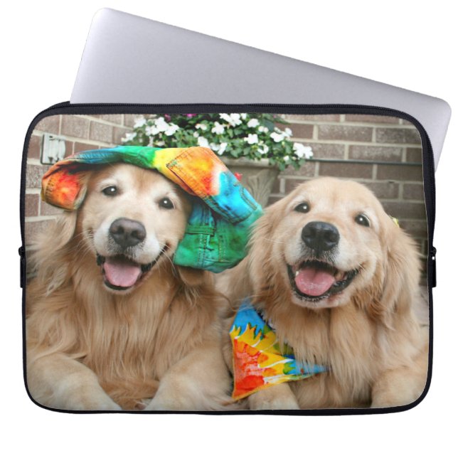 Golden Retriever Groovy Laptop Sleeve (Front)