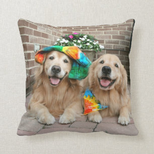 Golden Retriever Groovy Throw Pillow