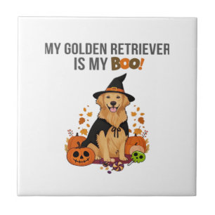 Golden Retriever Halloween Dog My Golden Retrieve Ceramic Tile