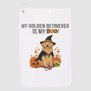 Golden Retriever Halloween Dog My Golden Retrieve Golf Towel