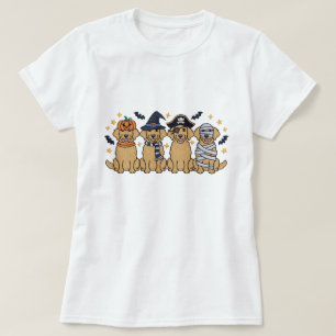 Golden Retriever Halloween Embroidery Four Cute T-Shirt