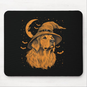 Golden Retriever Halloween Funny Dog Mum Wizard Mouse Pad