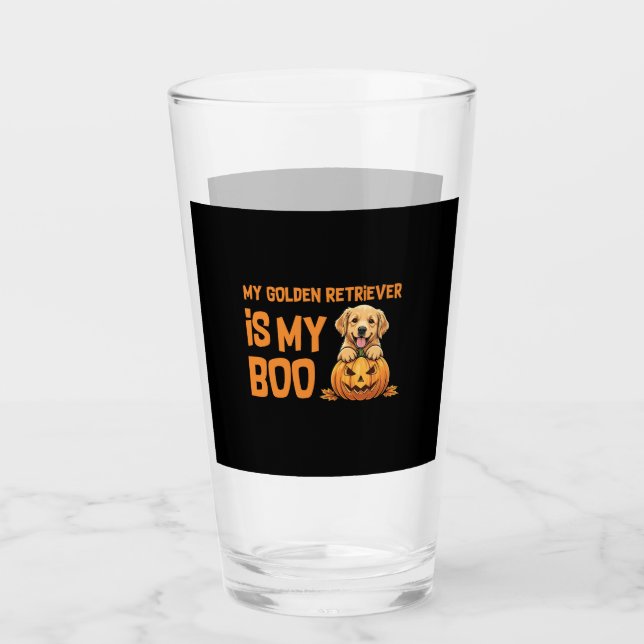 Golden Retriever Halloween Glass (Front)