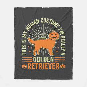 Golden Retriever Halloween Human Costume Vintage D Fleece Blanket
