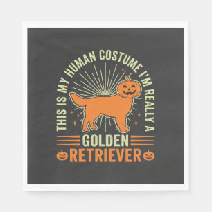 Golden Retriever Halloween Human Costume Vintage D Napkin