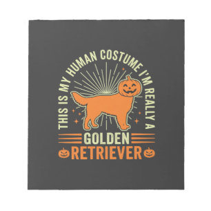 Golden Retriever Halloween Human Costume Vintage D Notepad