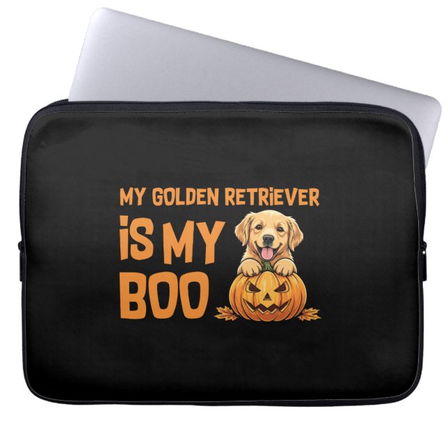 Golden Retriever Halloween Laptop Sleeve (Front)