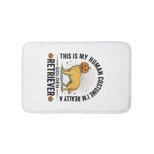 Golden Retriever Halloween Pumpkin Costume Design_ Bath Mat