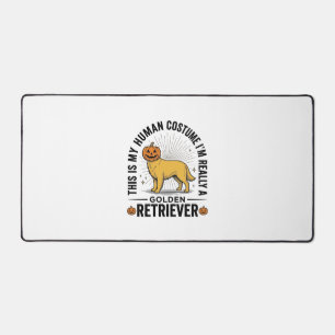 Golden Retriever Halloween Pumpkin Costume Design_ Desk Mat