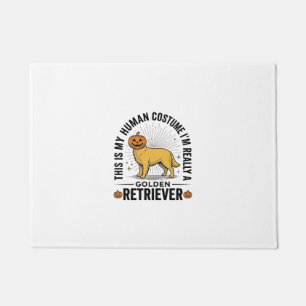 Golden Retriever Halloween Pumpkin Costume Design_ Doormat
