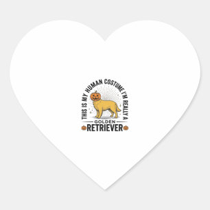 Golden Retriever Halloween Pumpkin Costume Design_ Heart Sticker