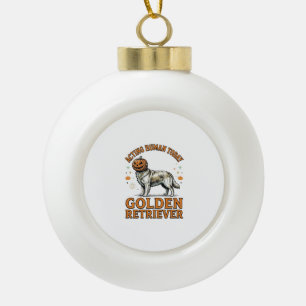 Golden Retriever Halloween Pumpkin Dog Costume Shi Ceramic Ball Christmas Ornament
