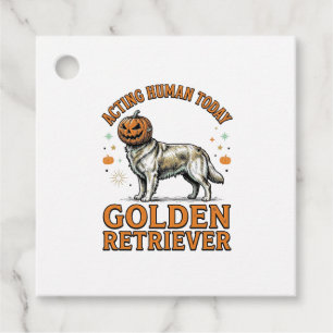 Golden Retriever Halloween Pumpkin Dog Costume Shi Favour Tags