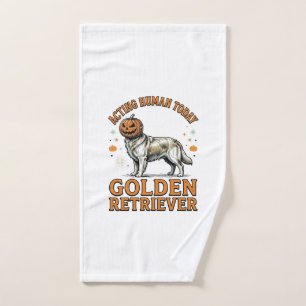 Golden Retriever Halloween Pumpkin Dog Costume Shi Hand Towel