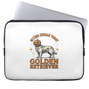 Golden Retriever Halloween Pumpkin Dog Costume Shi Laptop Sleeve