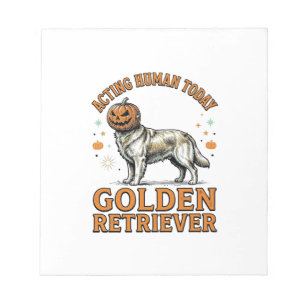 Golden Retriever Halloween Pumpkin Dog Costume Shi Notepad