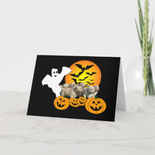 Golden Retriever Halloween Puppies Greeting Card