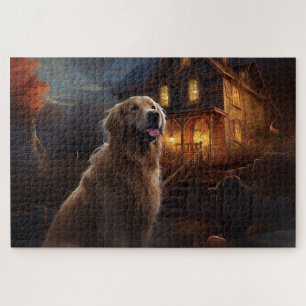 Golden Retriever Halloween Scary Jigsaw Puzzle