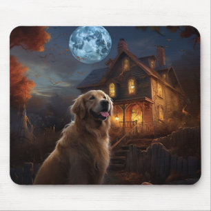Golden Retriever Halloween Scary Mouse Pad