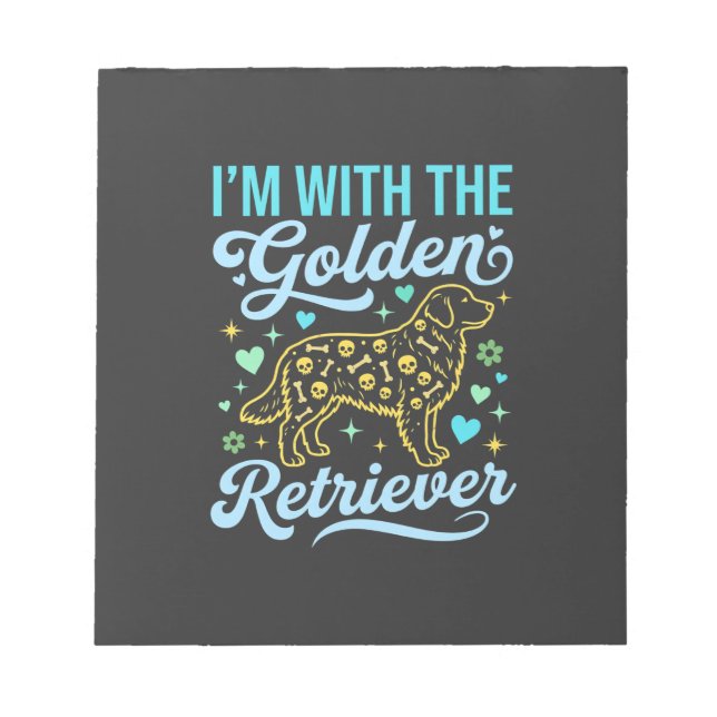 Golden Retriever Halloween Skull Pattern Dog Lover Notepad (Front)