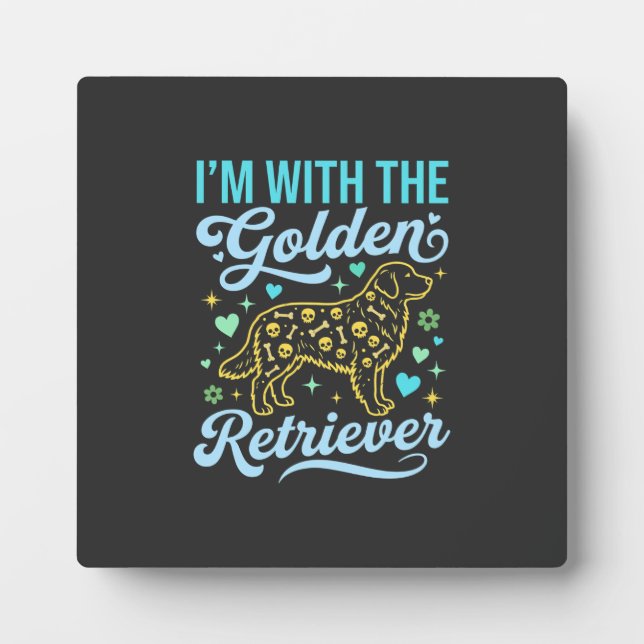 Golden Retriever Halloween Skull Pattern Dog Lover Plaque (Front)