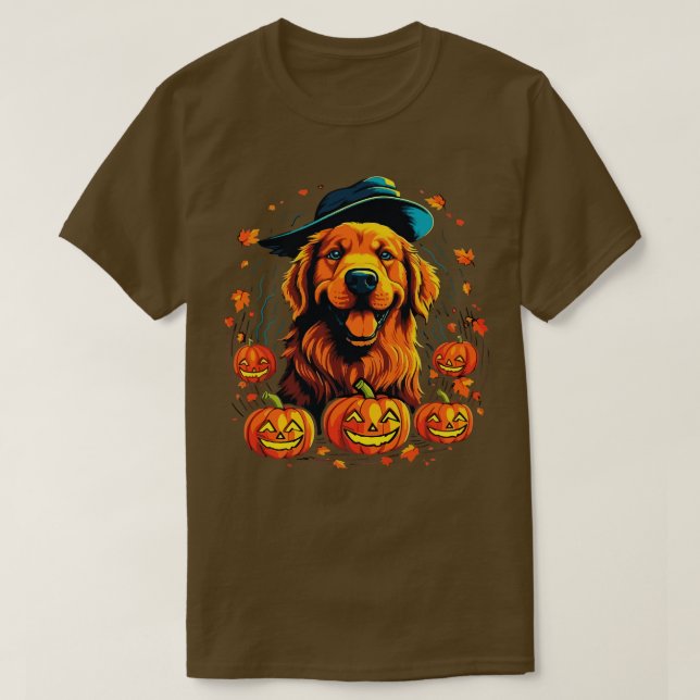 Golden Retriever Halloween T-Shirt (Design Front)