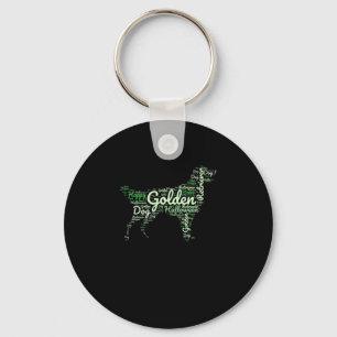 Golden Retriever Halloween Typography Key Ring