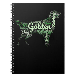 Golden Retriever Halloween Typography Notebook