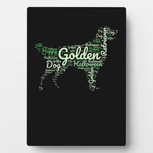 Golden Retriever Halloween Typography Plaque