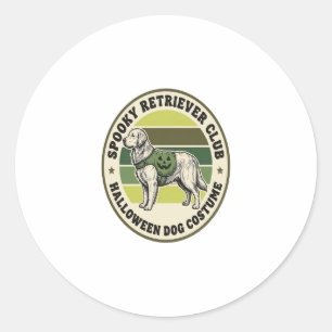 Golden Retriever Halloween Vintage Costume Badge_1 Classic Round Sticker