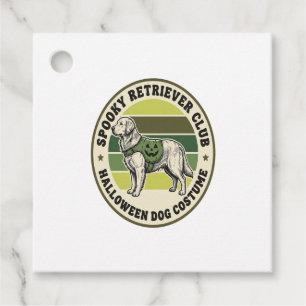 Golden Retriever Halloween Vintage Costume Badge_1 Favour Tags