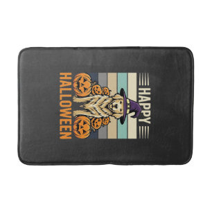 Golden Retriever Halloween Vintage Pumpkin Design Bath Mat
