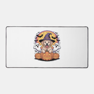 Golden Retriever Halloween Witch Dog Classic T-Shi Desk Mat