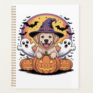 Golden Retriever Halloween Witch Dog Classic T-Shi Planner