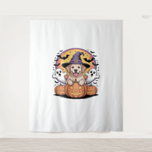 Golden Retriever Halloween Witch Dog Classic T-Shi Tapestry