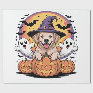 Golden Retriever Halloween Witch Dog Classic T-Shi Wrapping Paper