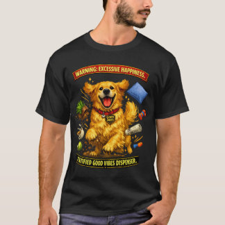 Golden Retriever Happiness Hazard Funny Dog T-Shirt
