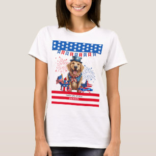 Golden Retriever Happy 4Th Of July US Independence T-Shirt