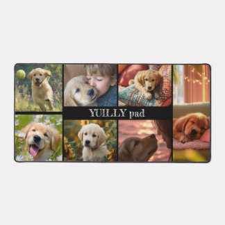 Golden Retriever Happy Collage Desk Mat