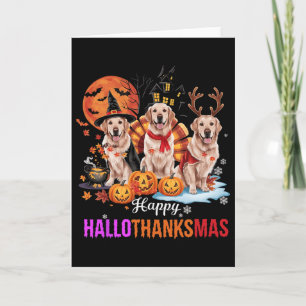 Golden Retriever Happy Hallothanksmas Halloween Th Card