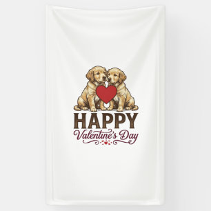 Golden Retriever Happy Valentine’s Day Banner