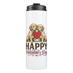 Golden Retriever Happy Valentine’s Day Thermal Tumbler