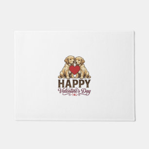 Golden Retriever Happy Valentines Day Doormat