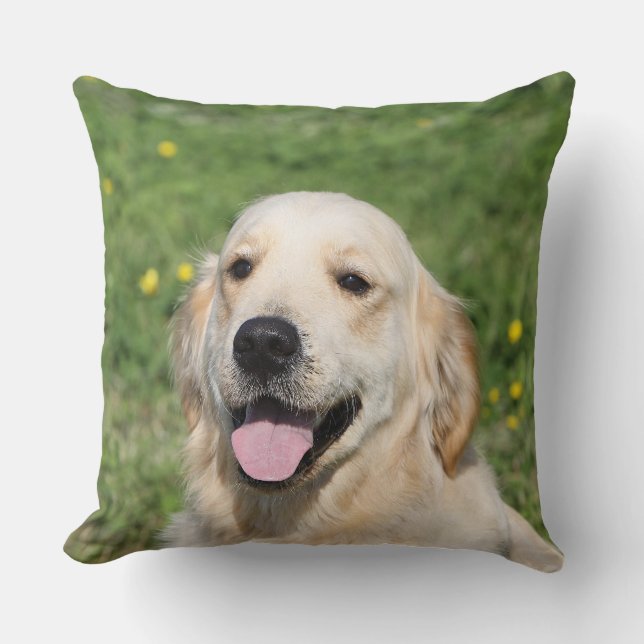 Golden Retriever Headshot 1 Cushion (Front)