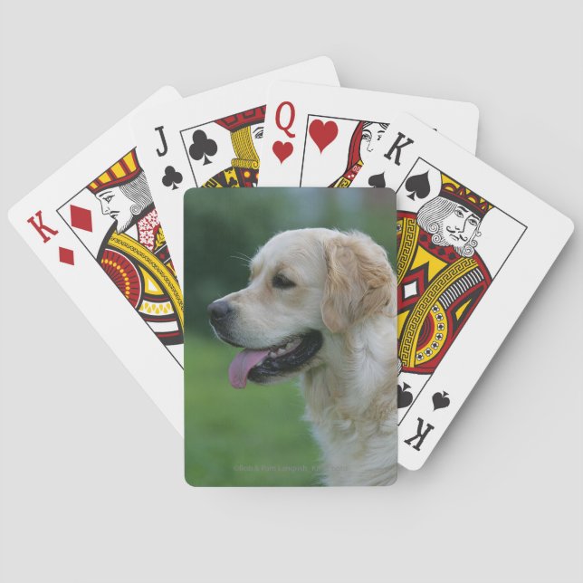 Golden Retriever Headshot 2 2 Playing Cards (Back)