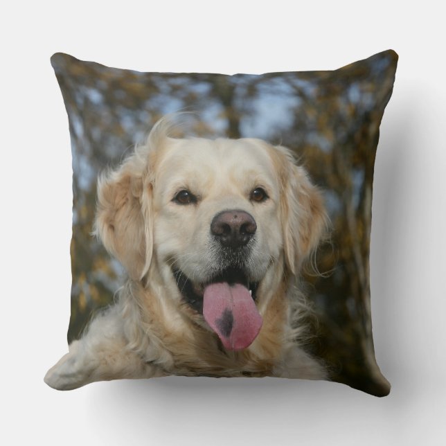 Golden Retriever Headshot 3 Cushion (Front)