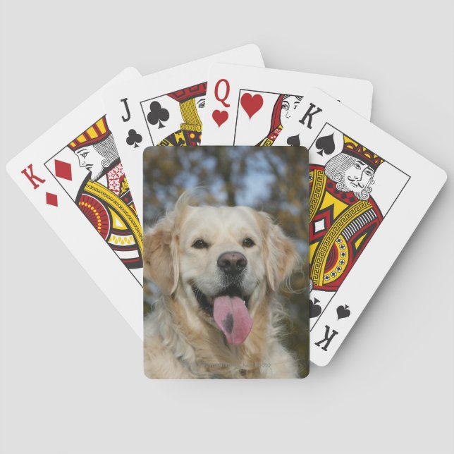Golden Retriever Headshot 3 Playing Cards (Back)