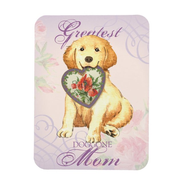 Golden Retriever Heart Mom Magnet (Vertical)