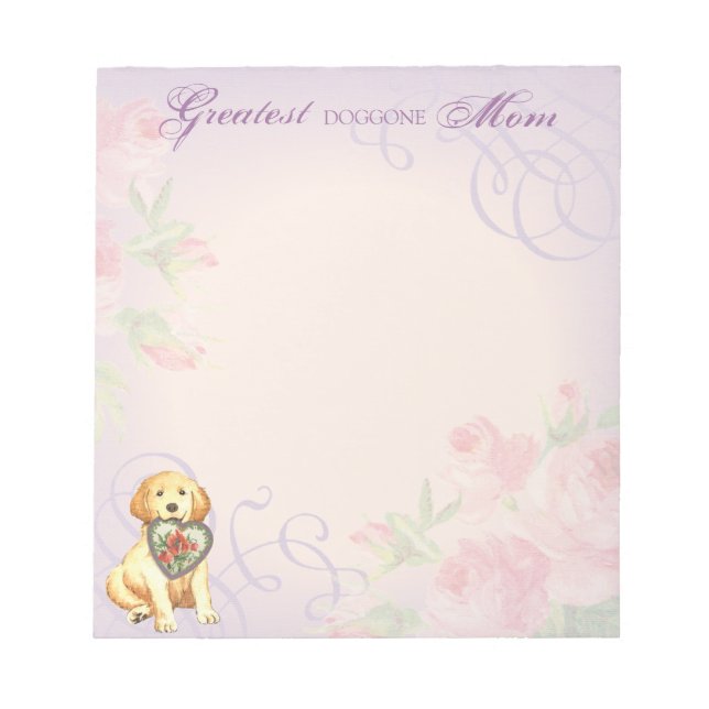 Golden Retriever Heart Mum Notepad (Front)