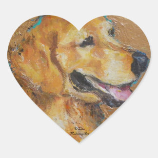 Golden Retriever Heart Sticker